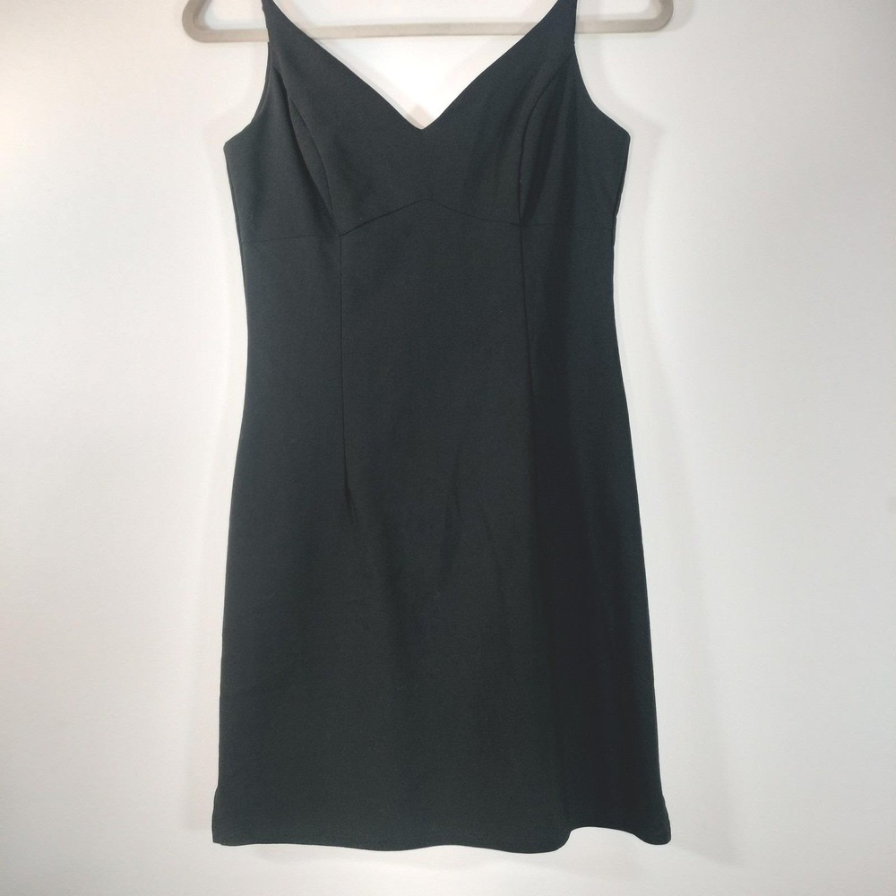 Teeze Me Vintage‎ Y2K Black V-Neck Spaghetti Strap Mini Dress LBD (Made in USA!)